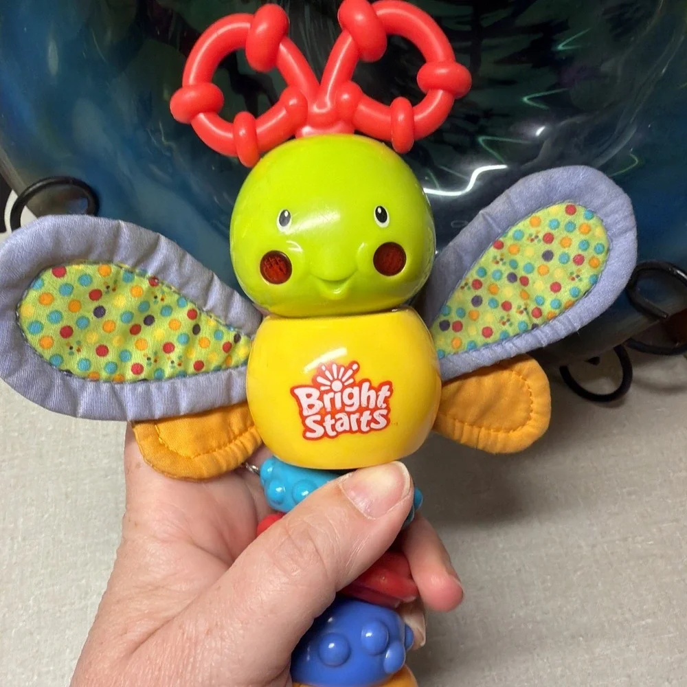 Bright Starts Twisty Bug dragonfly butterfly take along  baby toy rattle lights